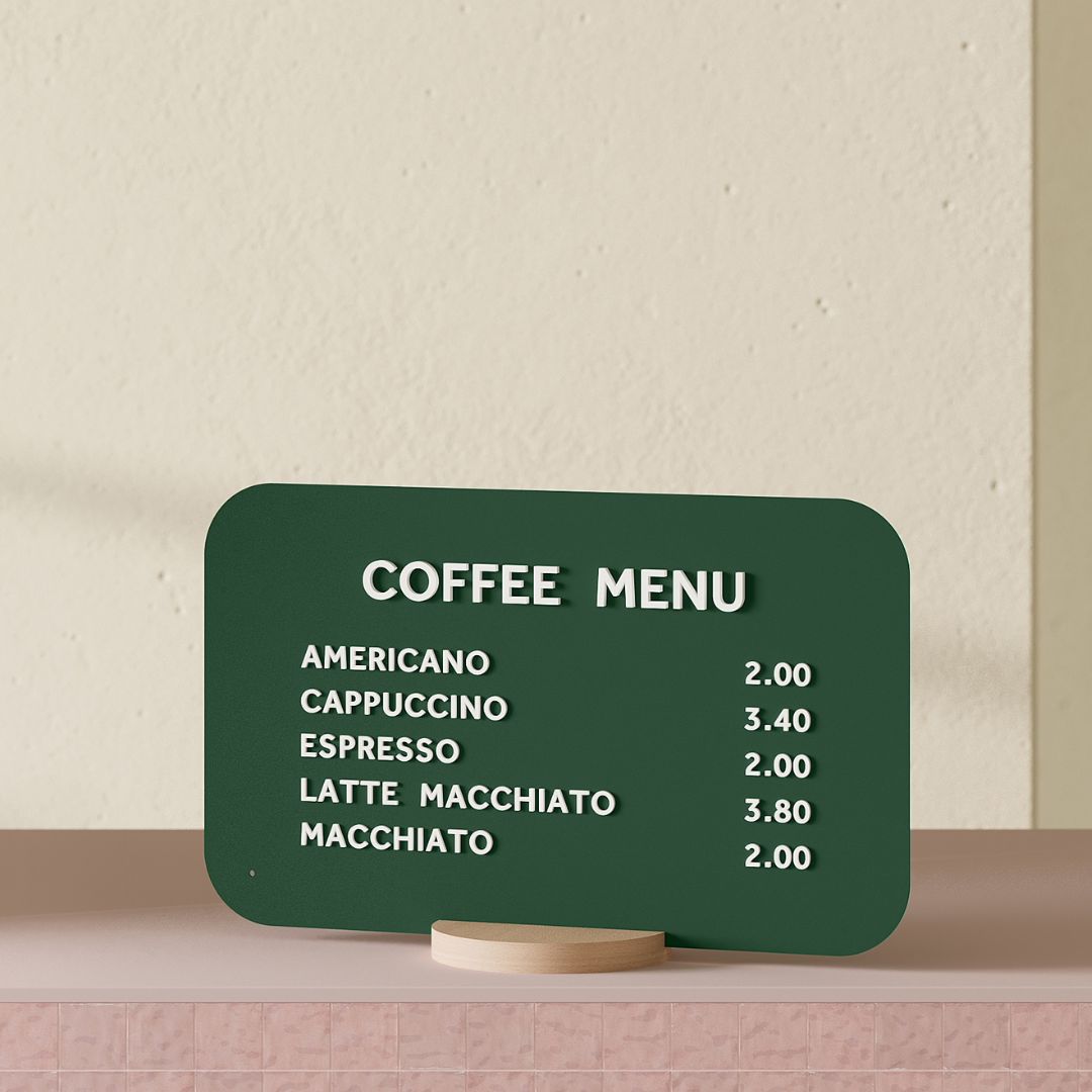 Tabletop Magnetic Cafe Sign