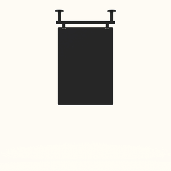 gif of hanging menu board in three different lengths showing the length when extension rods are used
