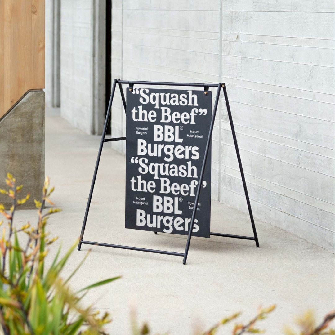 Large Sidewalk Sign - George and Willy