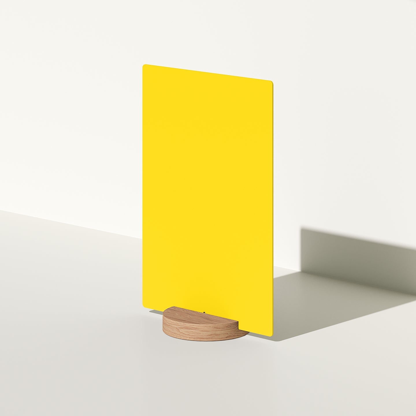 plain yellow large table talker in studio