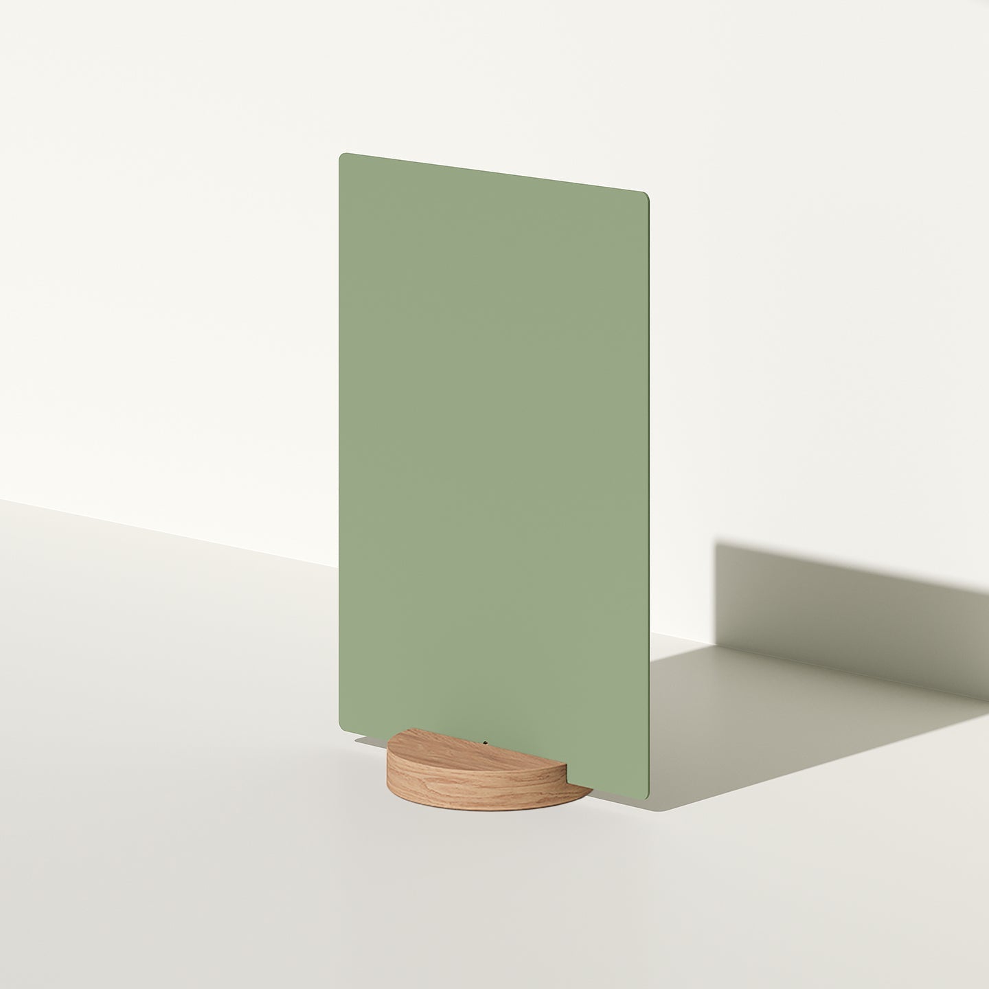 plain green large table talker in studio