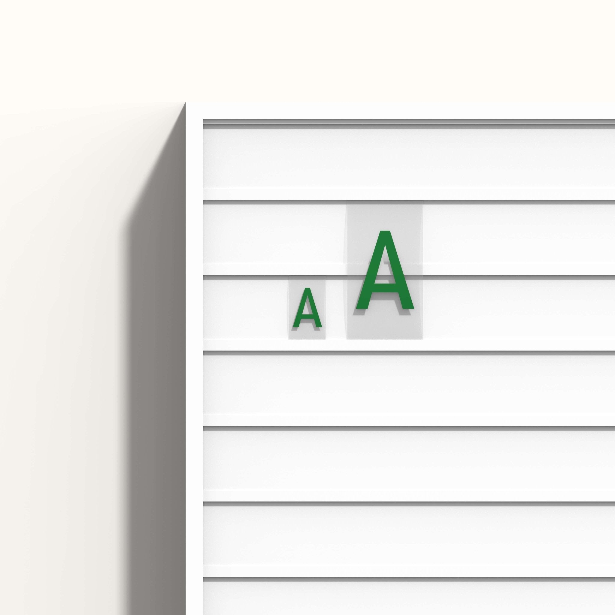 close up of the letter sizes side by side on the letter light box menu