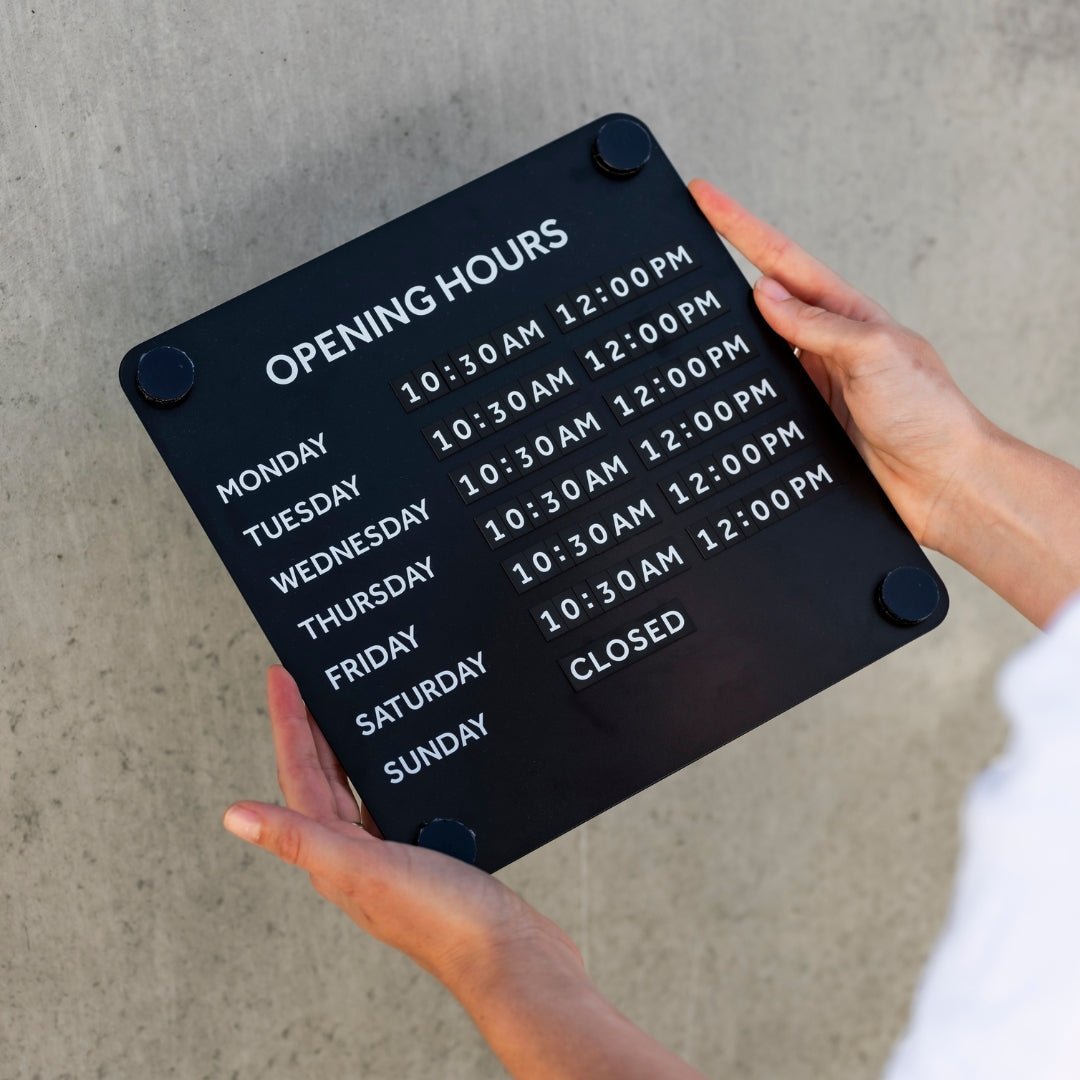 Opening Hours Sign. - George and Willy