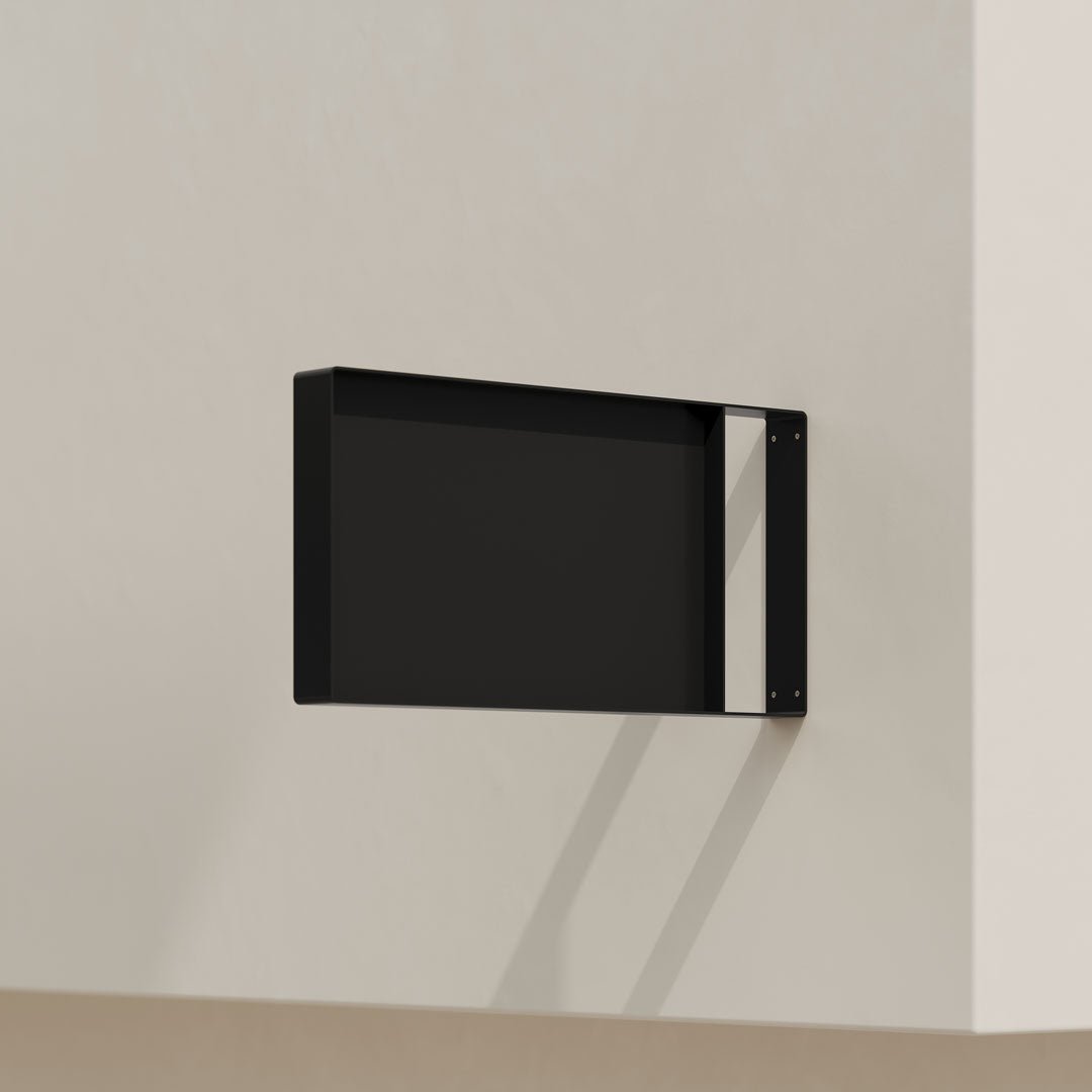 plain black rectangle panel blade shopfront sign