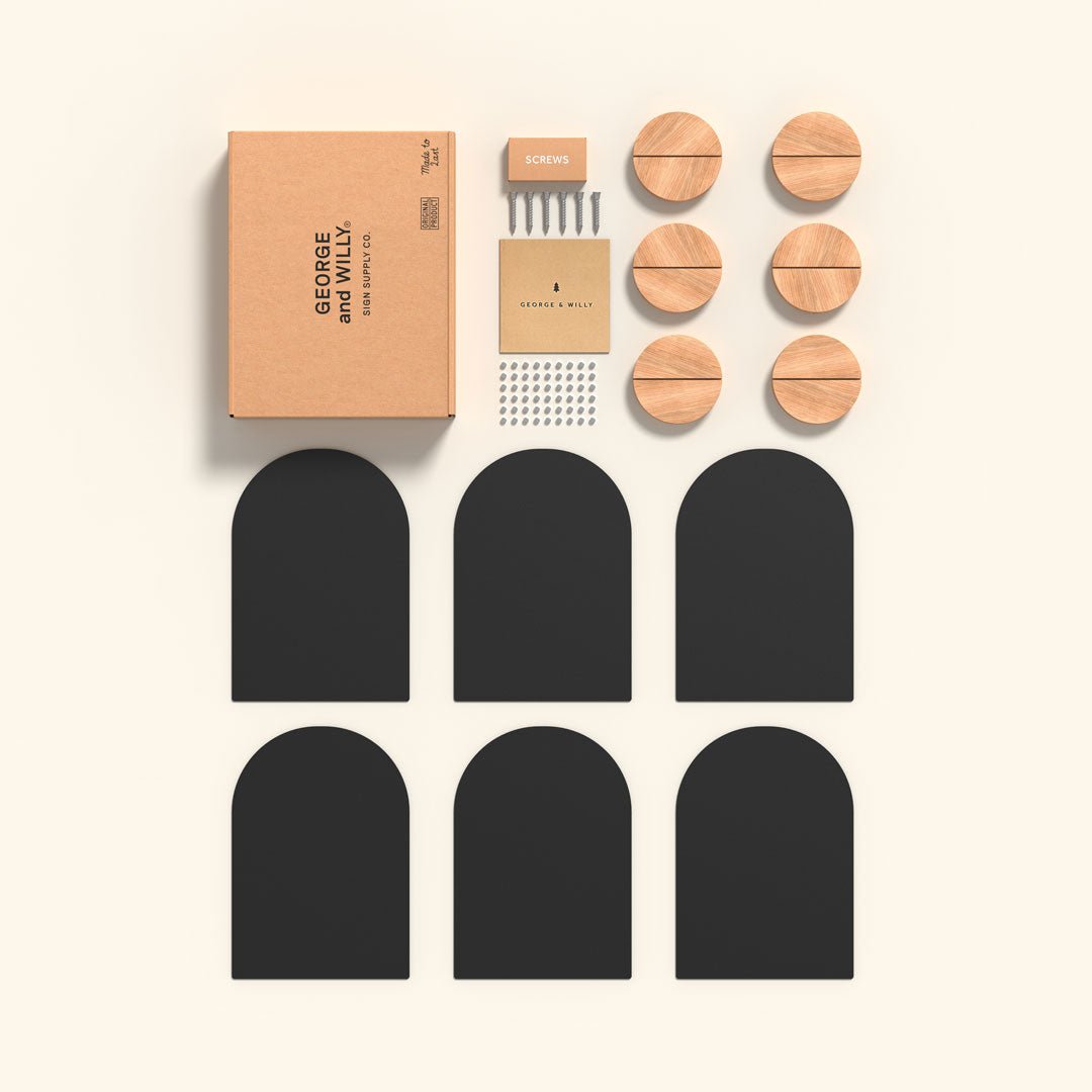 the contents of the packaging of the table talkers to display what comes with your order