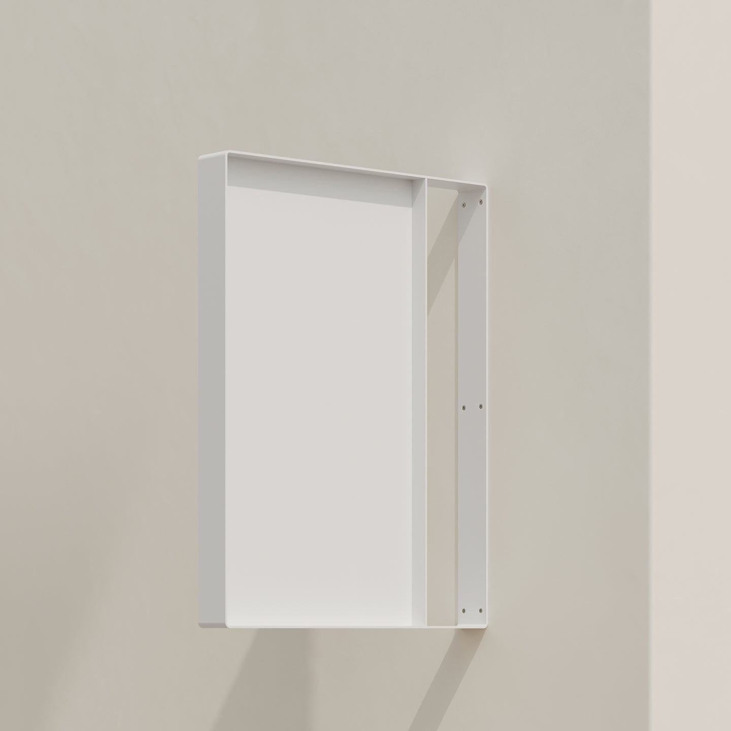 plain white vertical metal shop sign
