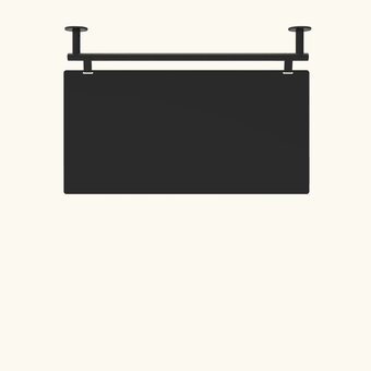 gif of ceiling menu board showing different lengths when using the extension rods