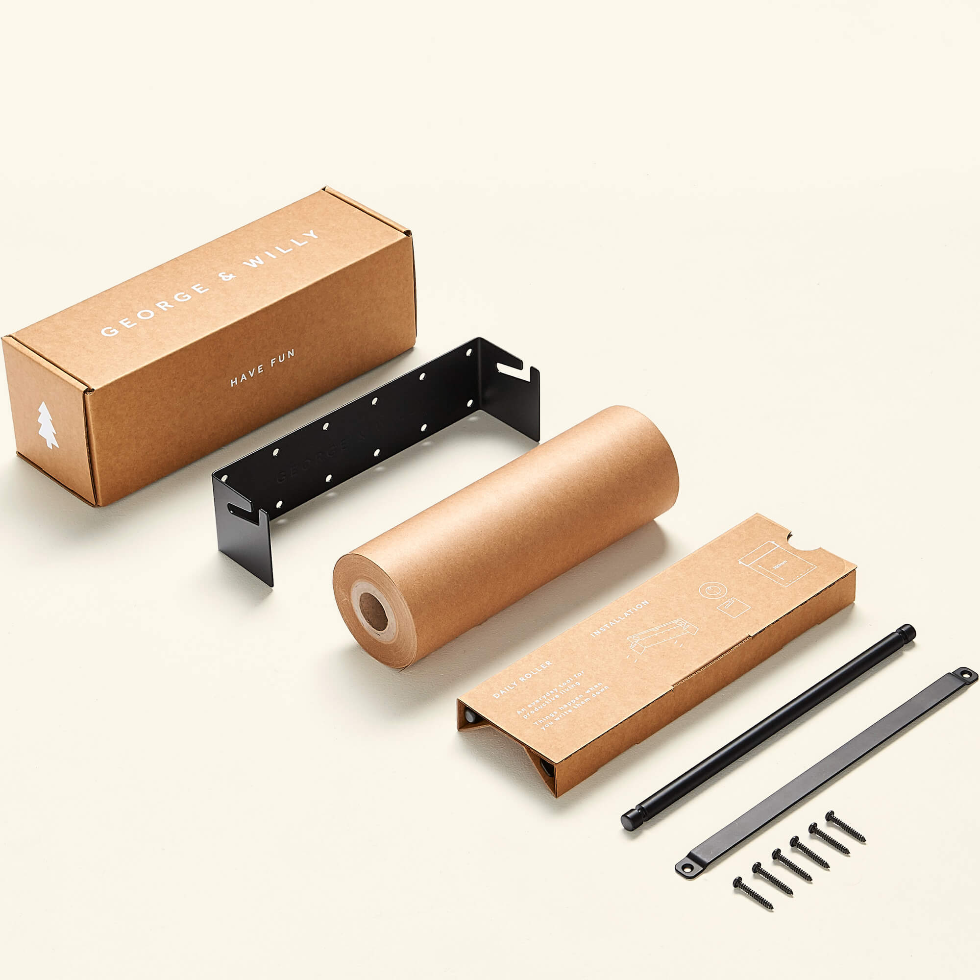 contents of the daily roller packaging laid out neatly to show what's included