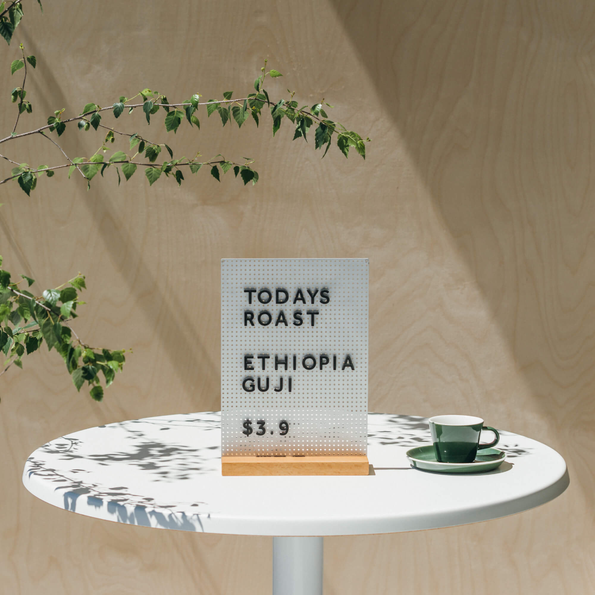 the mini grey peg letter board as a specials menu on a table displaying daily specials