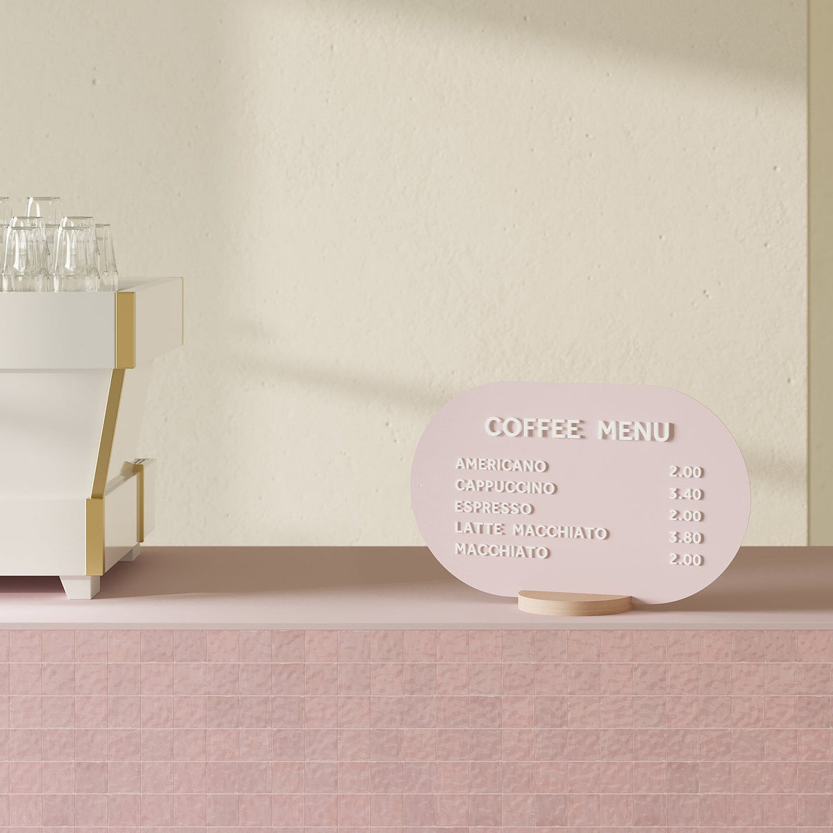 Curve Tabletop Sign | George & Willy