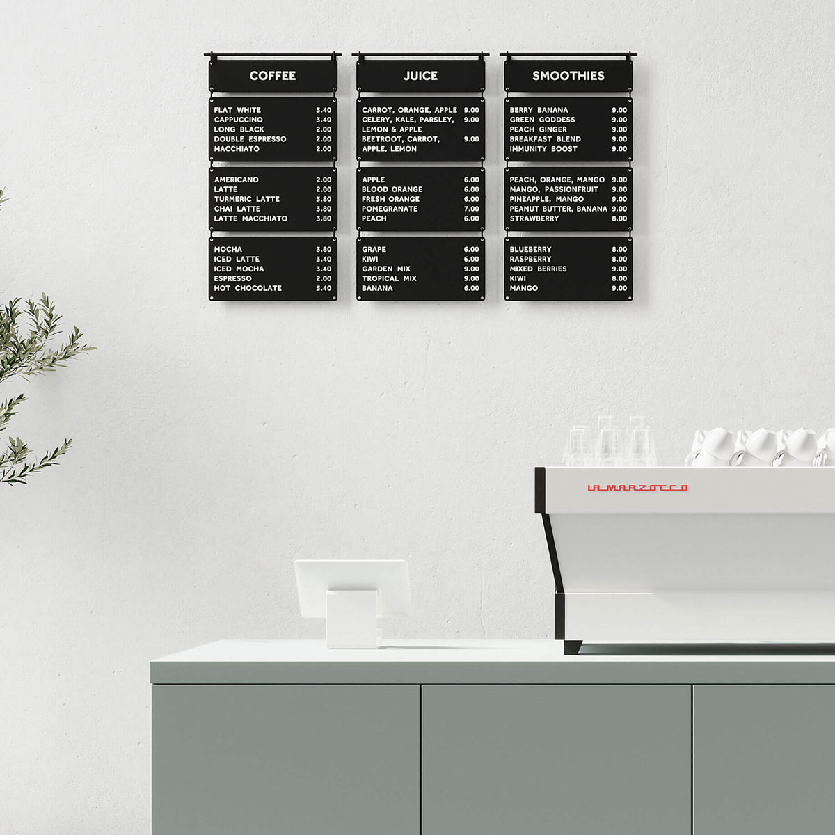 Hanign Table Menu Hanging Cafe Menu | George & Willy