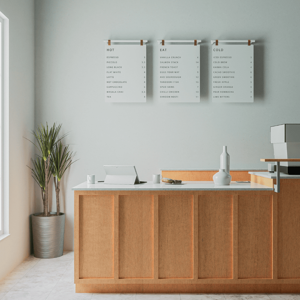 Wall-mounted Menus | Menu Wall Displays | George & Willy – George and Willy