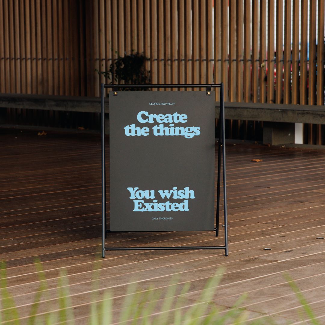 Large Sidewalk Sign. - George and Willy