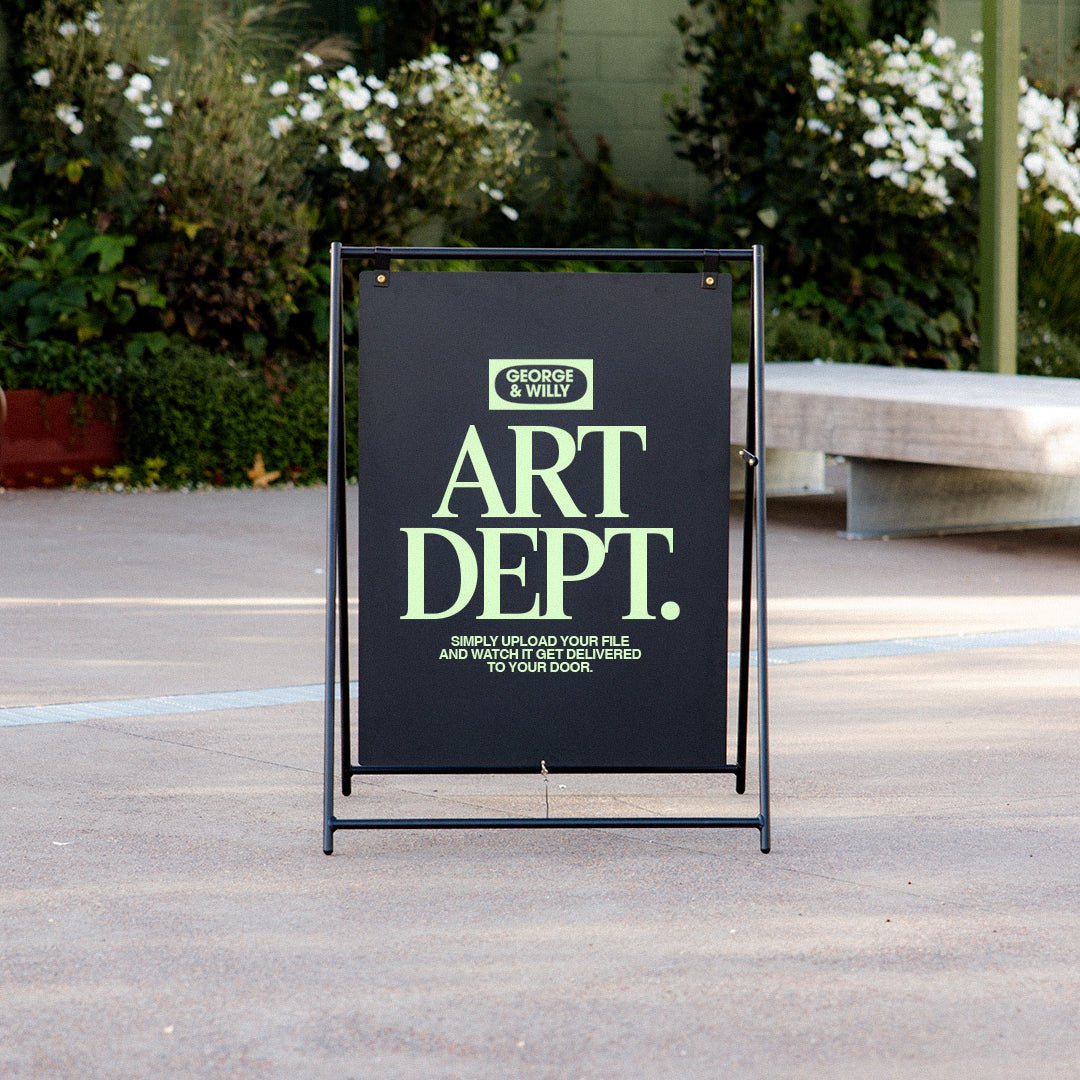 Large Sidewalk Sign. - George and Willy