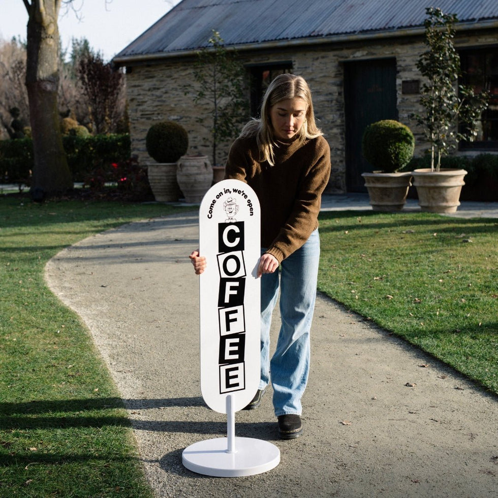 Large Standing Curve Sign | George & Willy