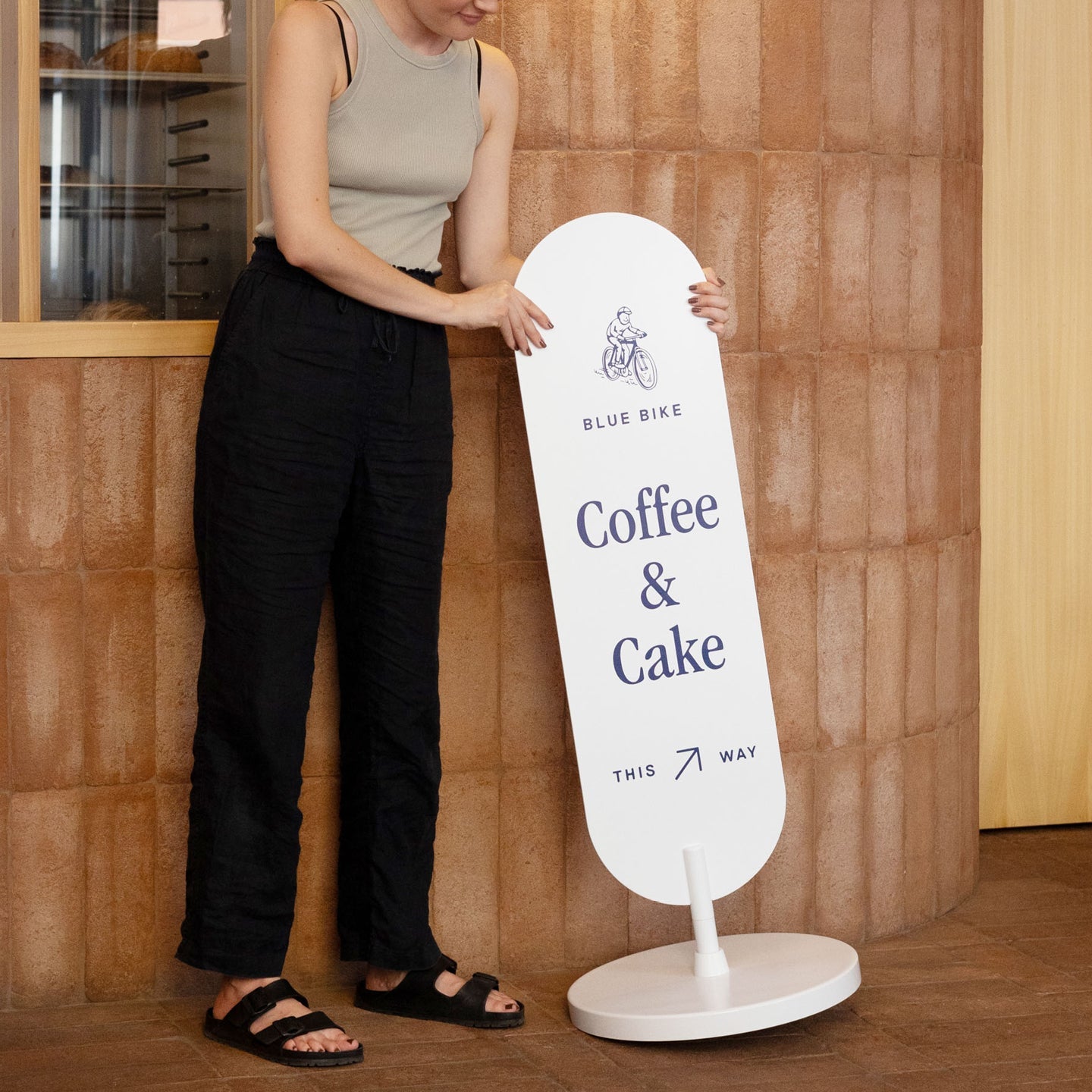 Large Standing Curve Sign - George and Willy