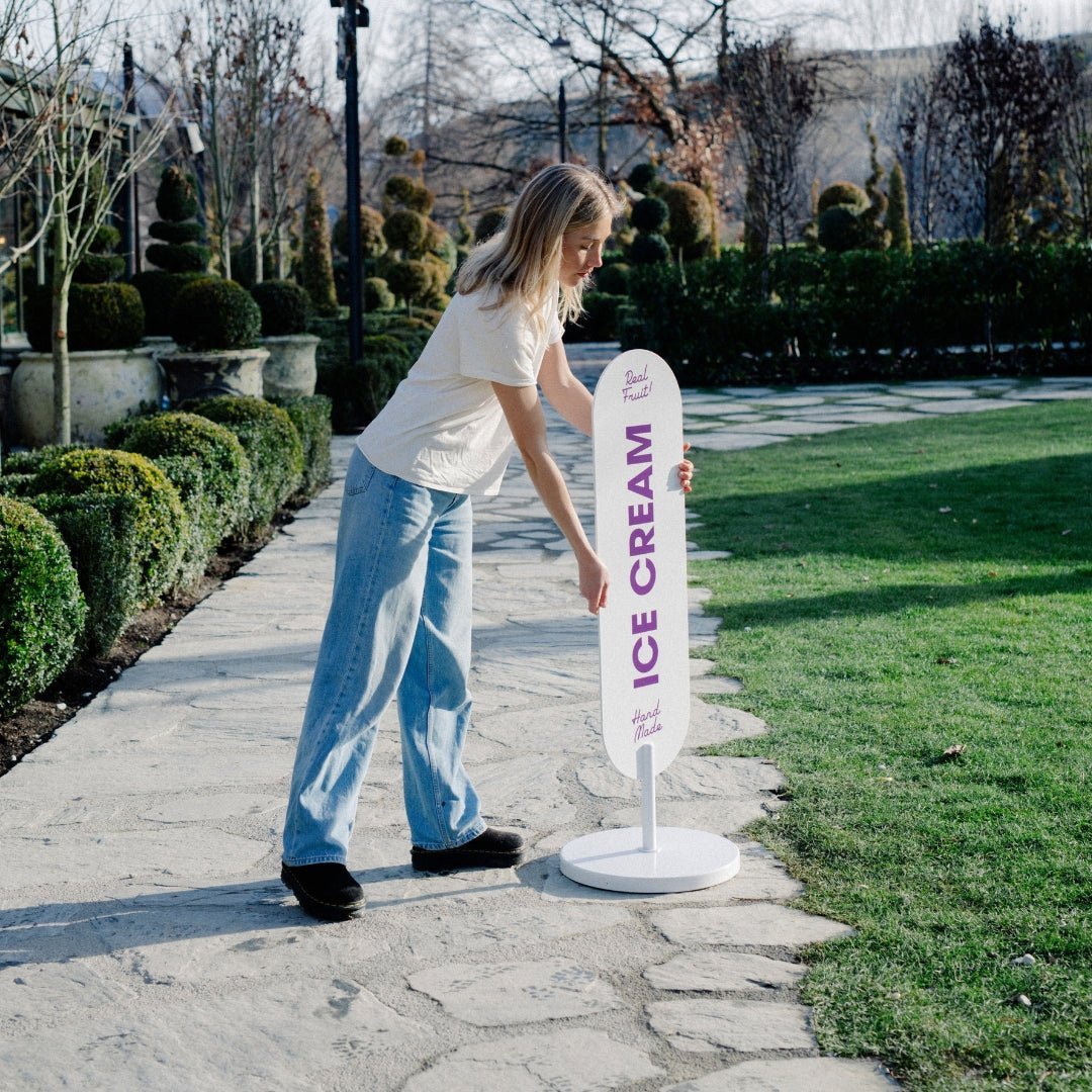 Large Standing Curve Sign - George and Willy