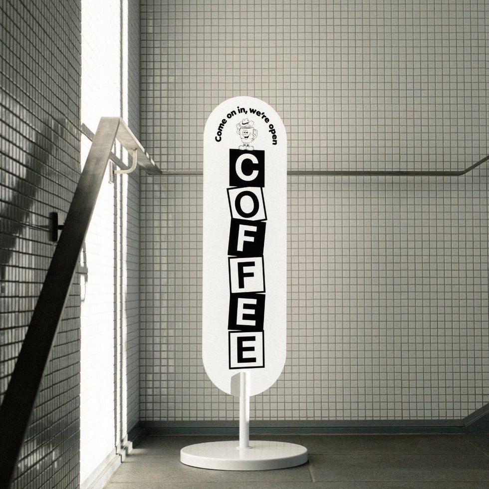 Large Standing Curve Sign | George & Willy