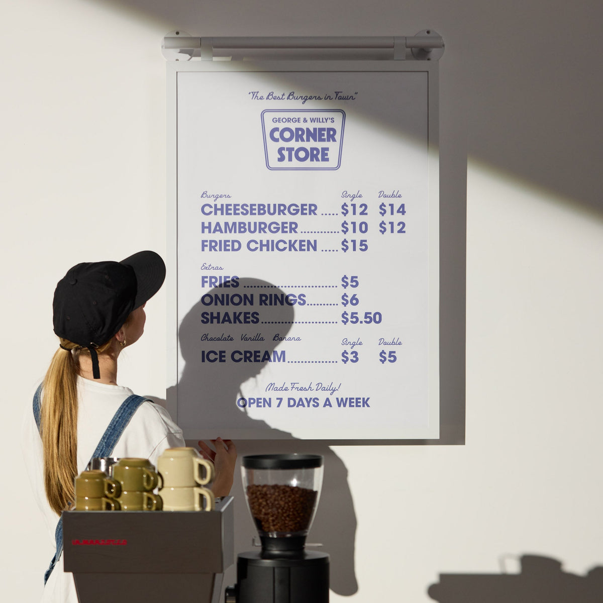Hanign Table Menu Poster Hanging Menu Board – George and Willy