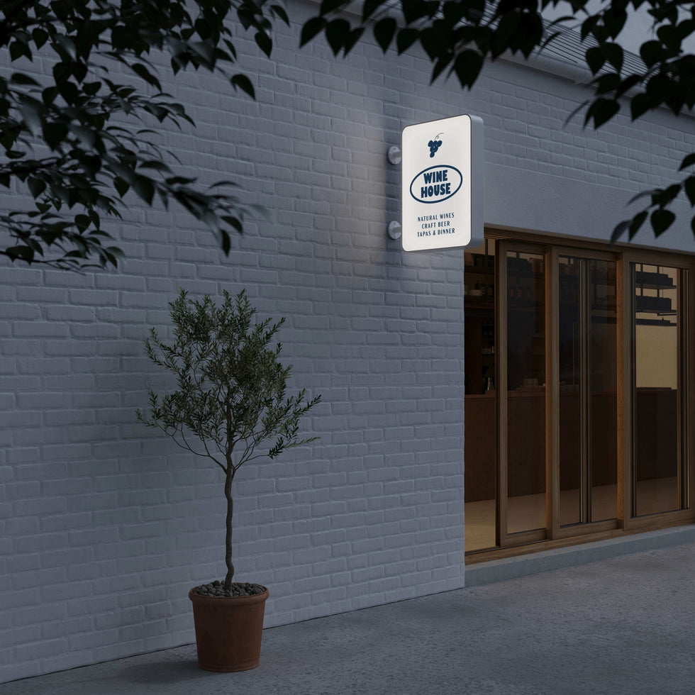 Rectangle Outdoor Light Box Sign | George & Willy