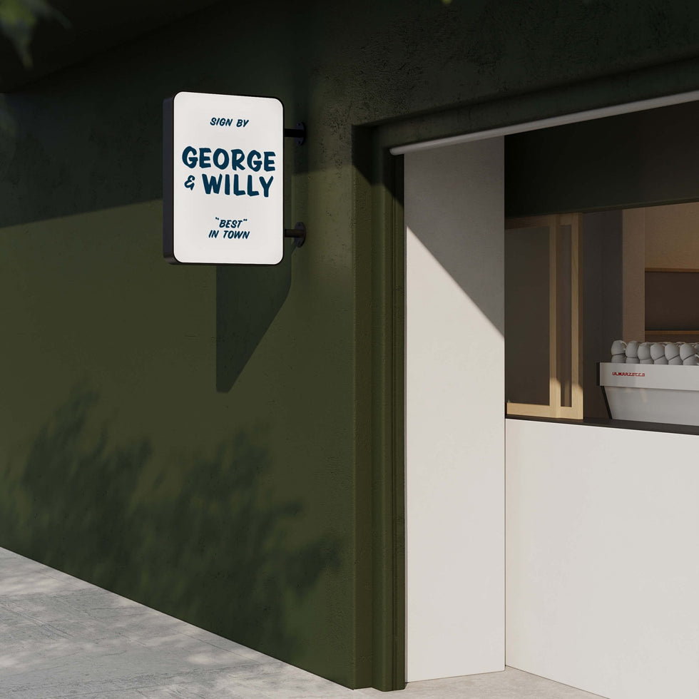 Rectangle Outdoor Light Box Sign | George & Willy