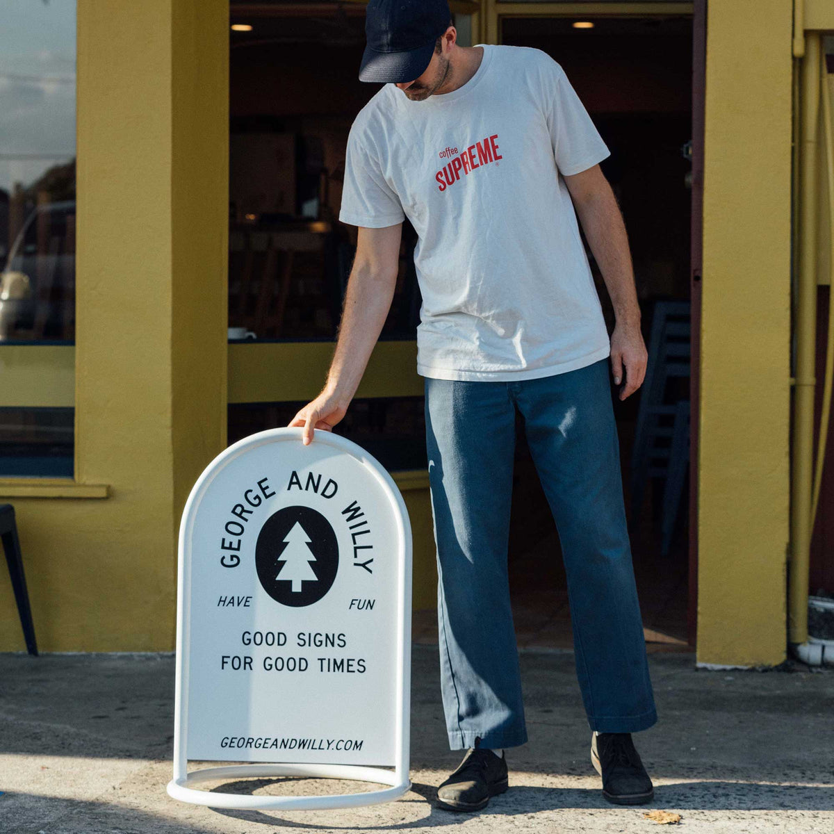 Rounded Sidewalk Sign | George & Willy