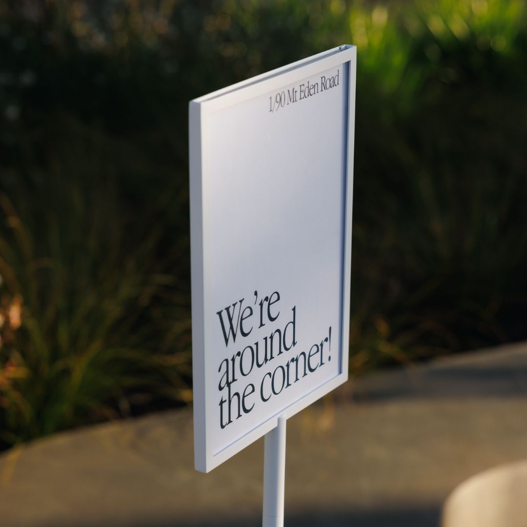 Standing Sign Holder. - George and Willy