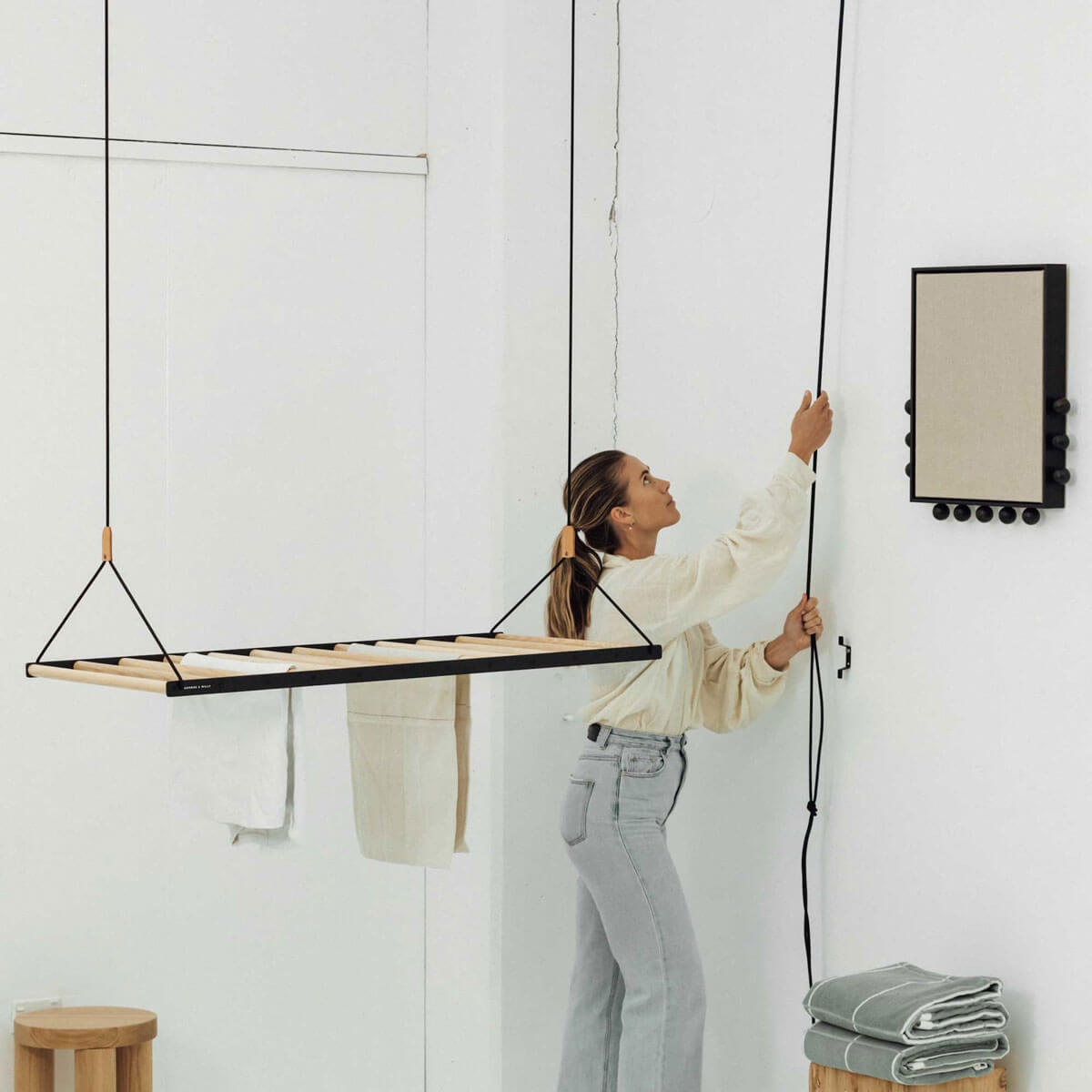 Hanging Drying Rack, Laundry Pulley Maid