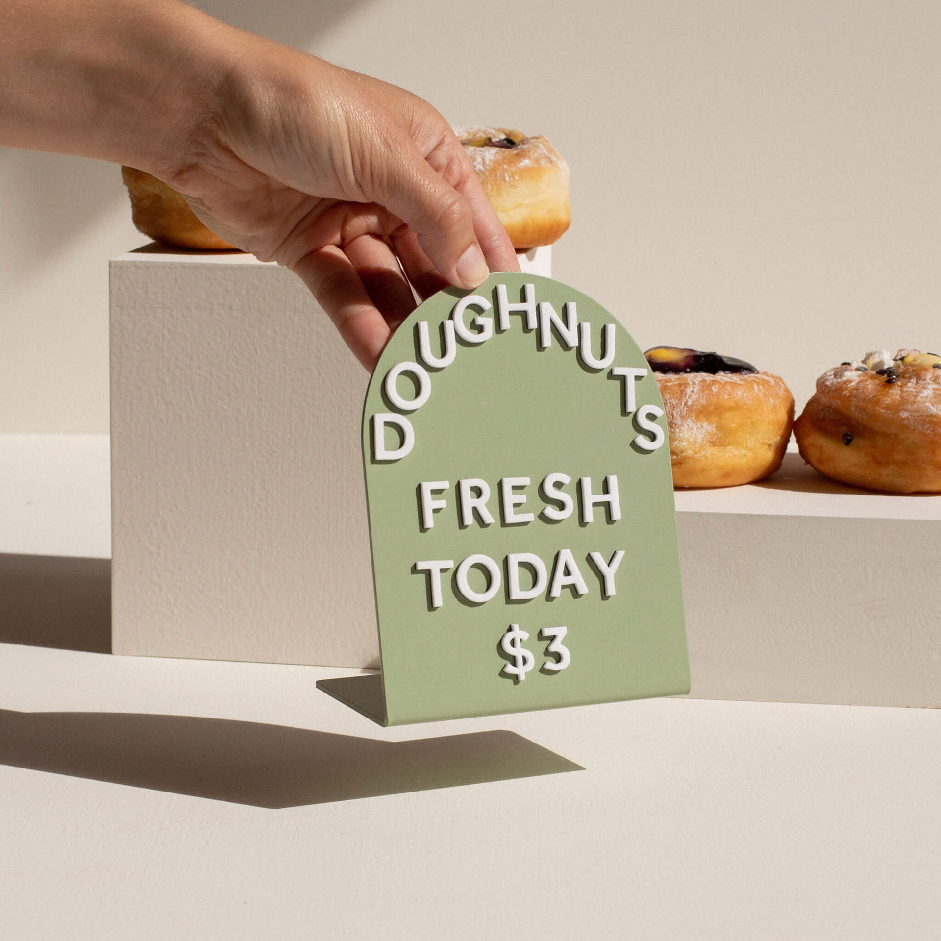 Large Round Custom Counter Sign Displays - George & Willy – George and ...